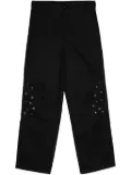 Namacheko eyelet detailing wide-legged trousers - Black