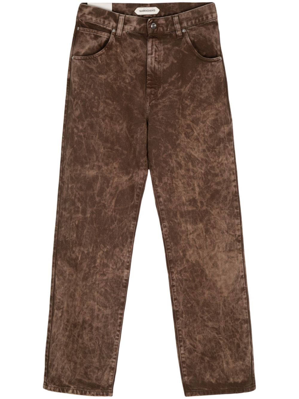 Namacheko snow wash straight-legged jeans - Marrone