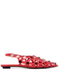 The Attico Grid ballet flats - Red