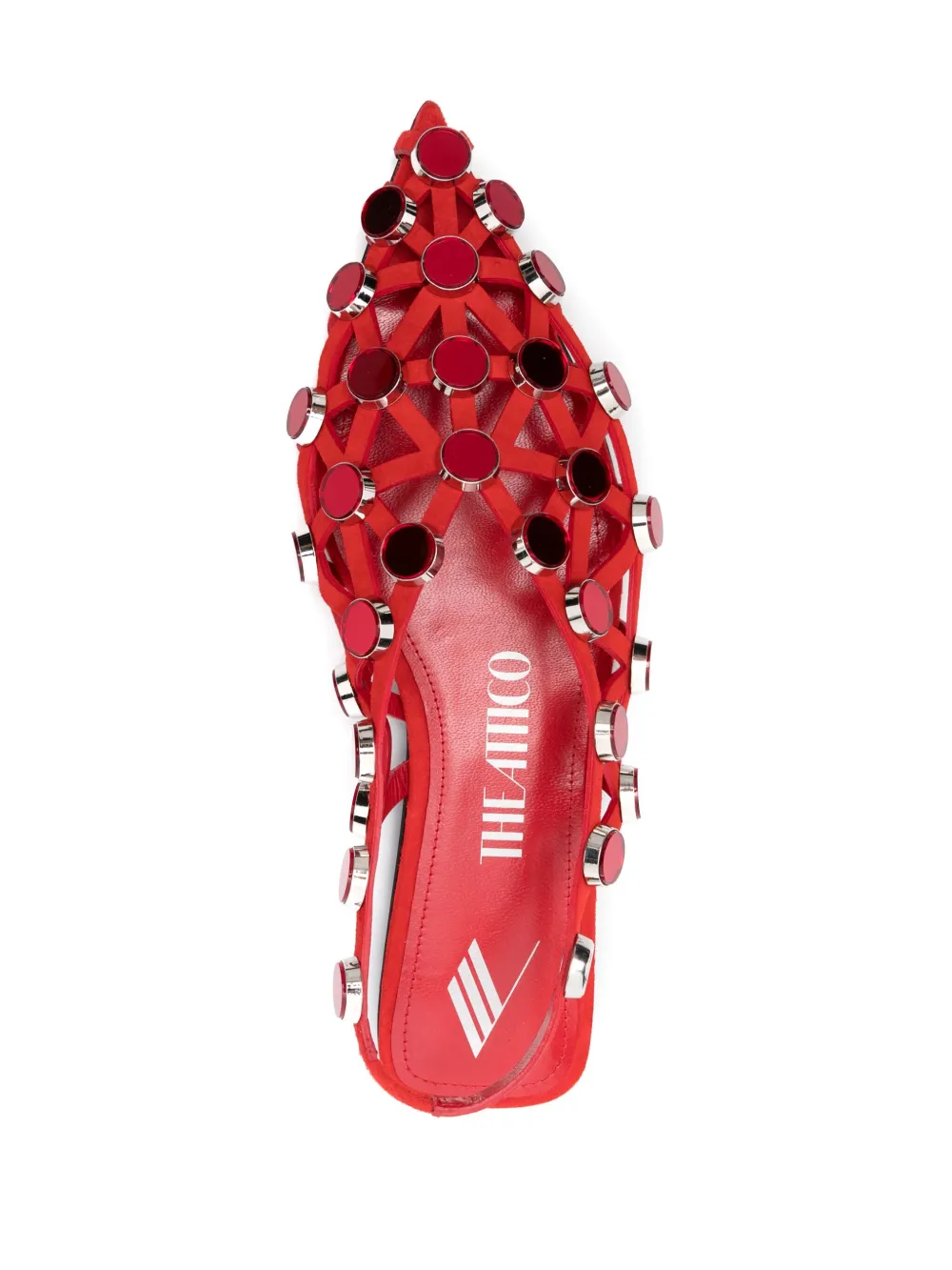 The Attico Grid ballet flats Red