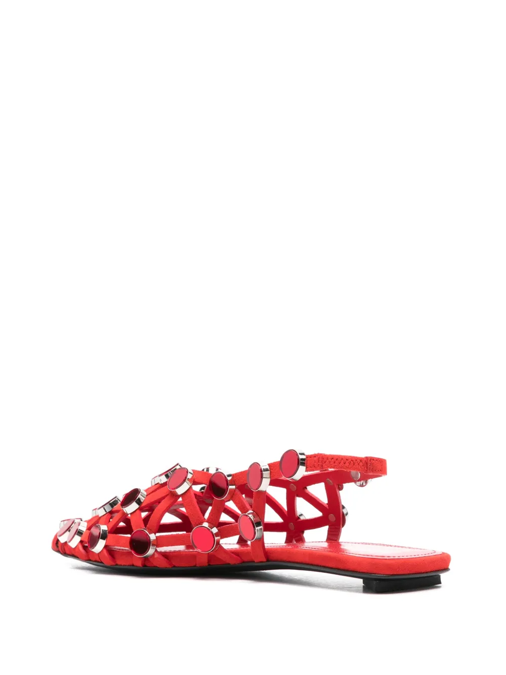 The Attico Grid ballet flats Red
