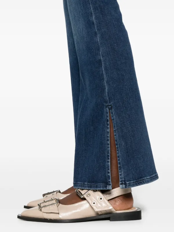 【関税込み】FRAME ブラウン Le Easy Flare ジーンズ FRAME Le Easy Flare frayed jeans | NET-A-PORTER