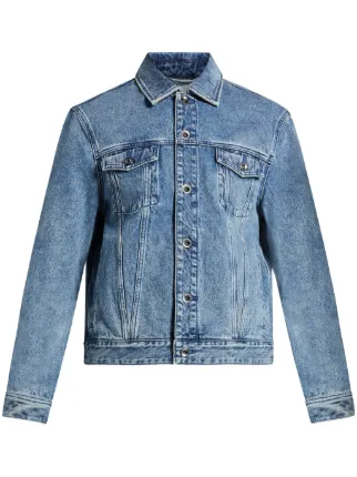 ジャケット Michael Kors Printed denim jacket (MS51020H2P UNIONWASH) Michael Kors Women's Denim Trucker Jacket, Union Wash at