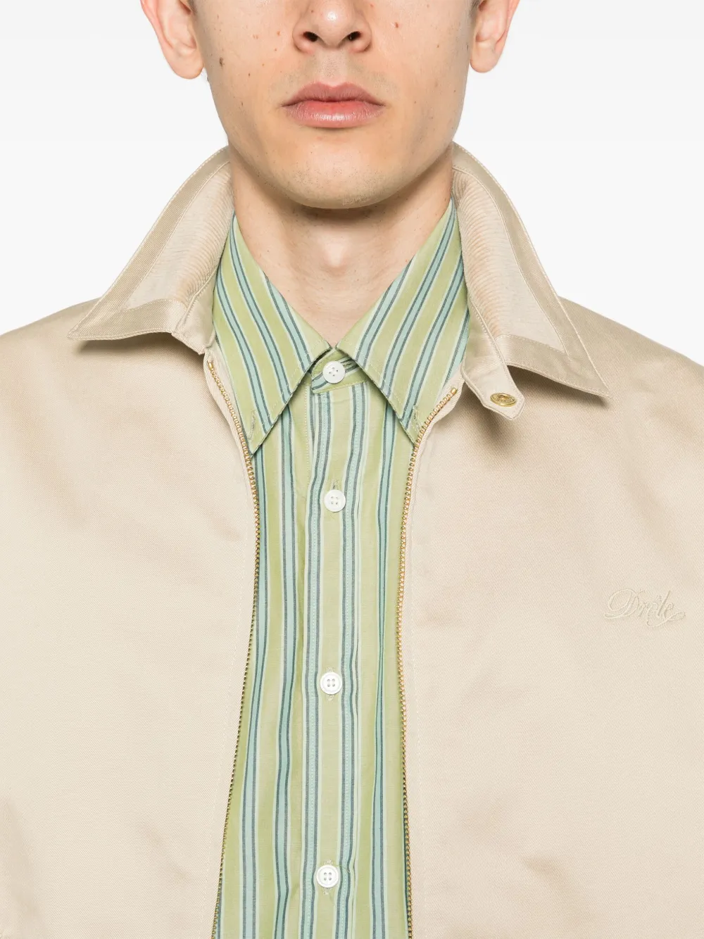 Drôle De Monsieur Shirtjack met geborduurd logo Bruin