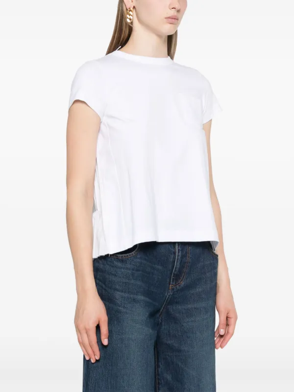 Sacai ナイフプリーツ Tシャツ | ホワイト | FARFETCH JP