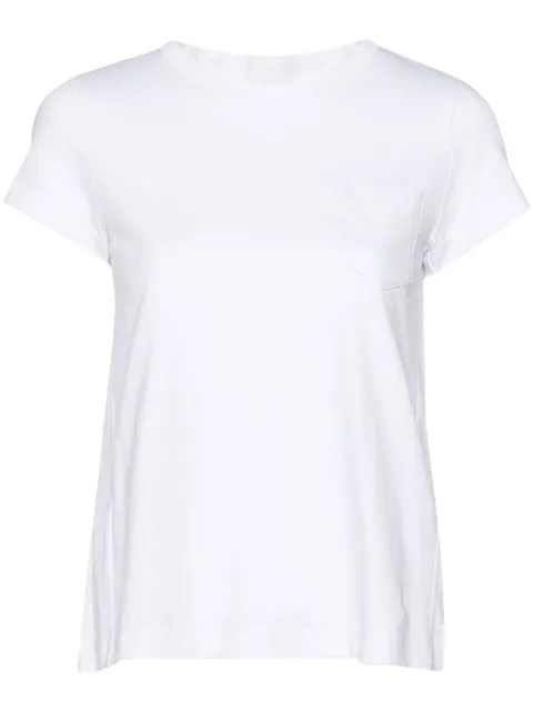 sacai knife-pleats crew-neck T-shirt
