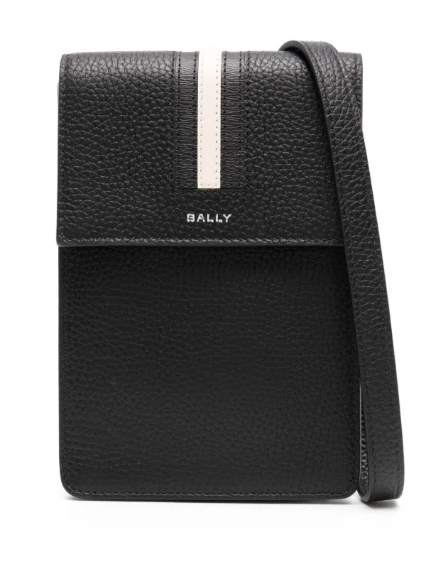 BALLY ショルダーバッグ 黒 ストライプデザイン Bally ストライプ ショルダーバッグ | ブラック | FARFETCH JP