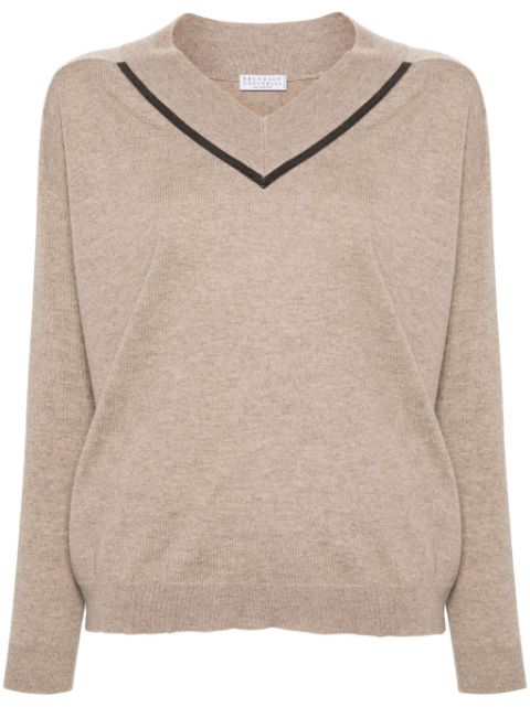 Brunello Cucinelli Monili-detail cashmere jumper Women