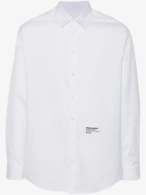 DSQUARED2 logo print poplin shirt