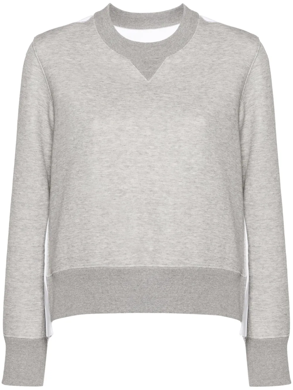 Sacai Sweater met plooien en ronde hals Grijs