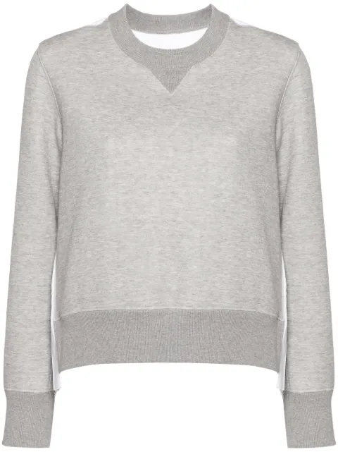 sacai knife-pleats crew-neck sweatshirt