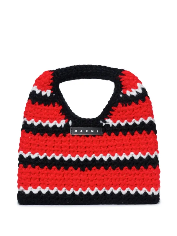 Marni Kids crochet knit Shoulder Bag Red FARFETCH GE