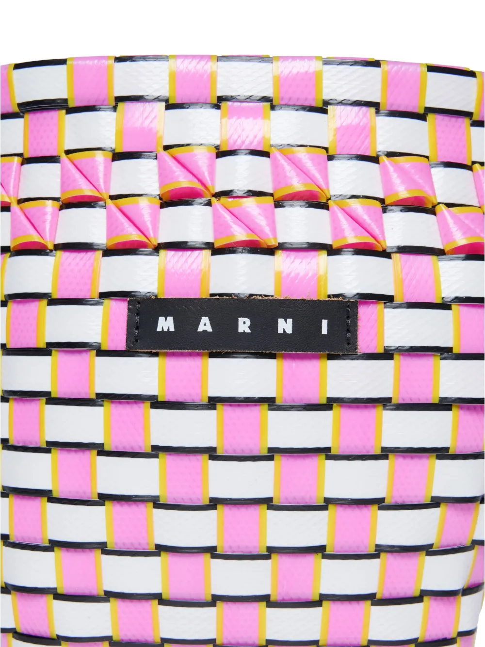 Marni Woven-design Bucket Bag In Pink