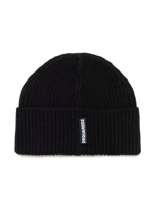 DSQUARED² ブラック ニット帽 DSQUARED2 KIDS Icon ビーニー