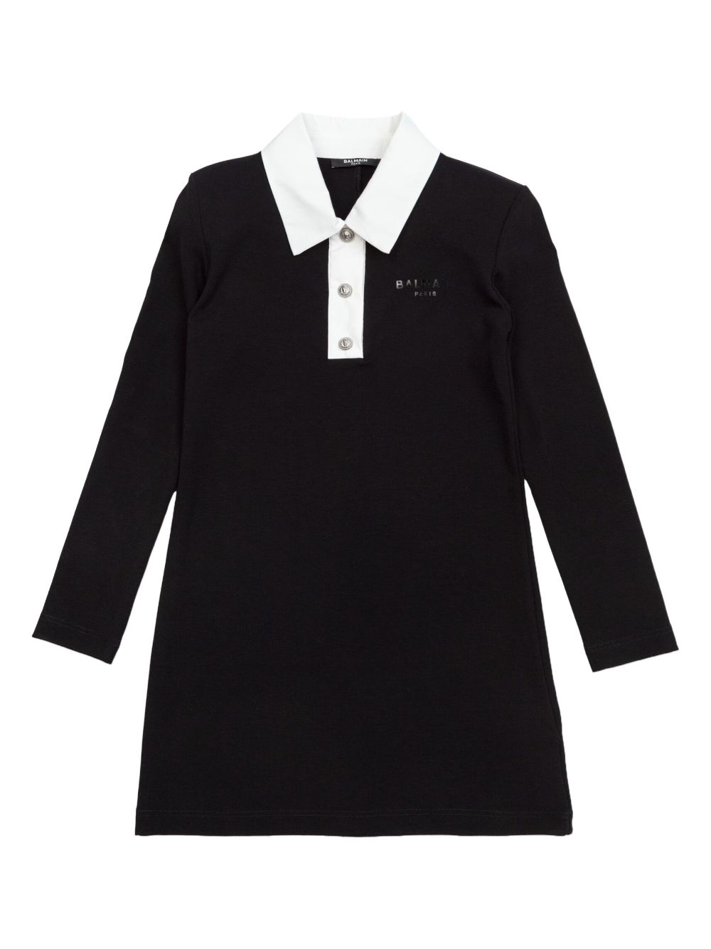Balmain Kids' Logo-print Shirt Dress In Black