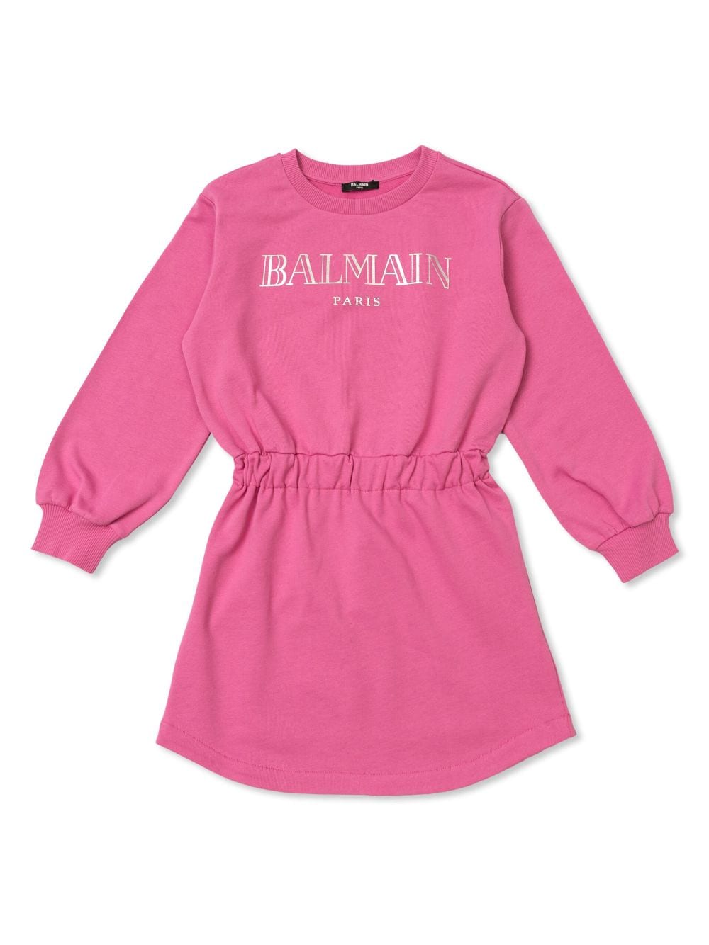 Balmain Kids' Logo-print Jersey Minidress In Pink