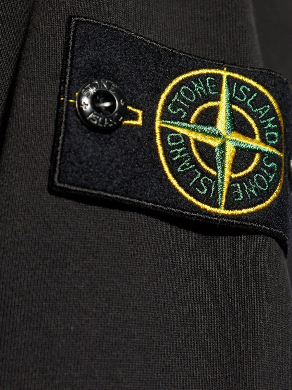 Shop Stone Island Compass-badge Zip-up Sweatshirt In Black