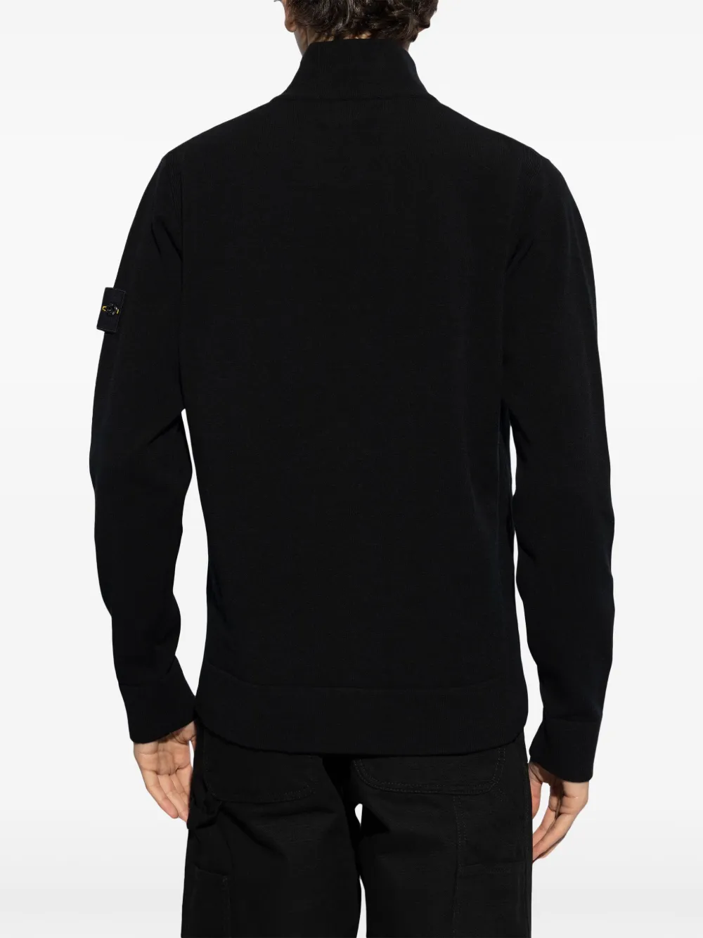 Stone Island Sweater met Compass-logopatch Zwart