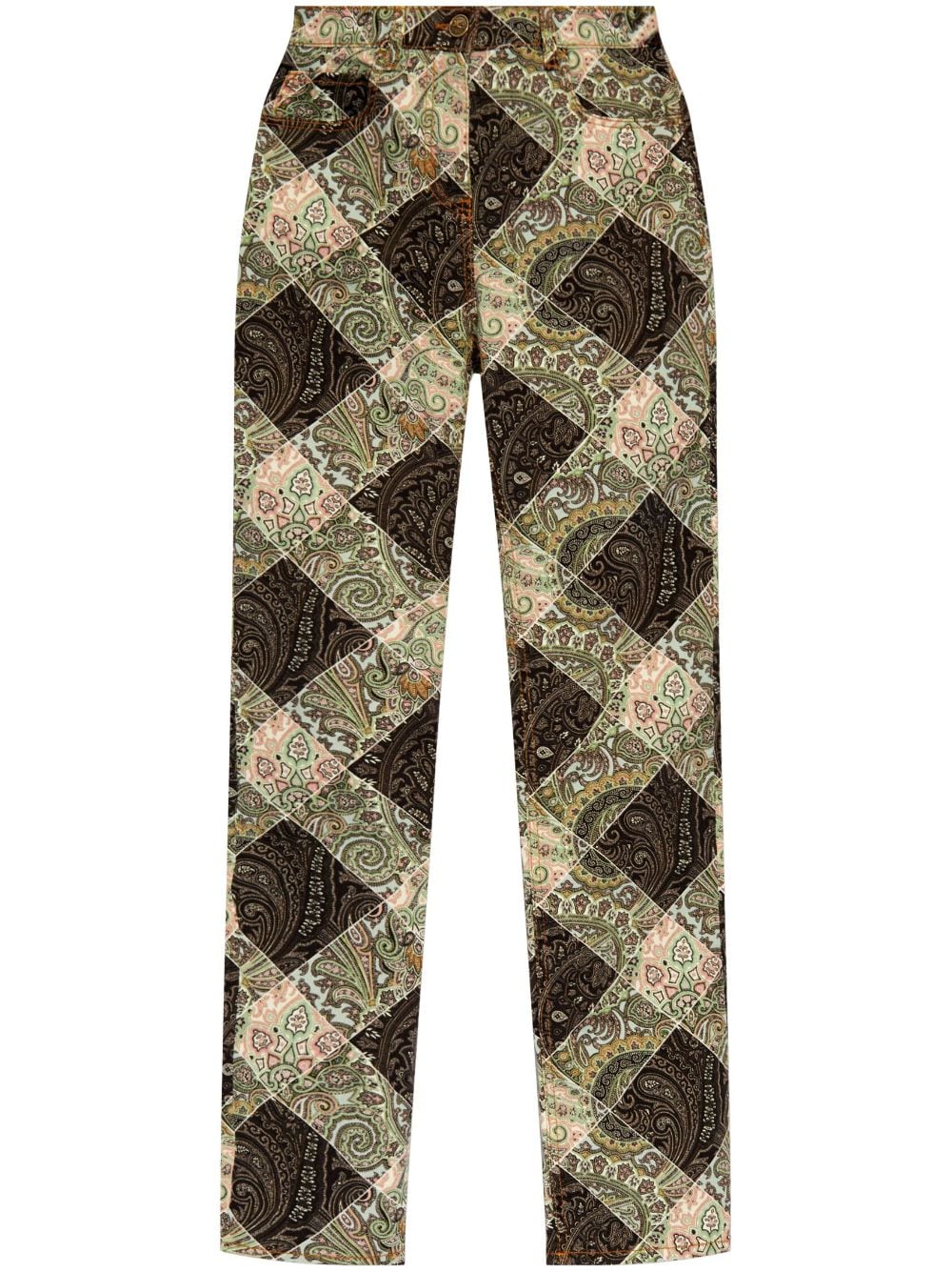 Etro Paisley Print Jeans In 绿色