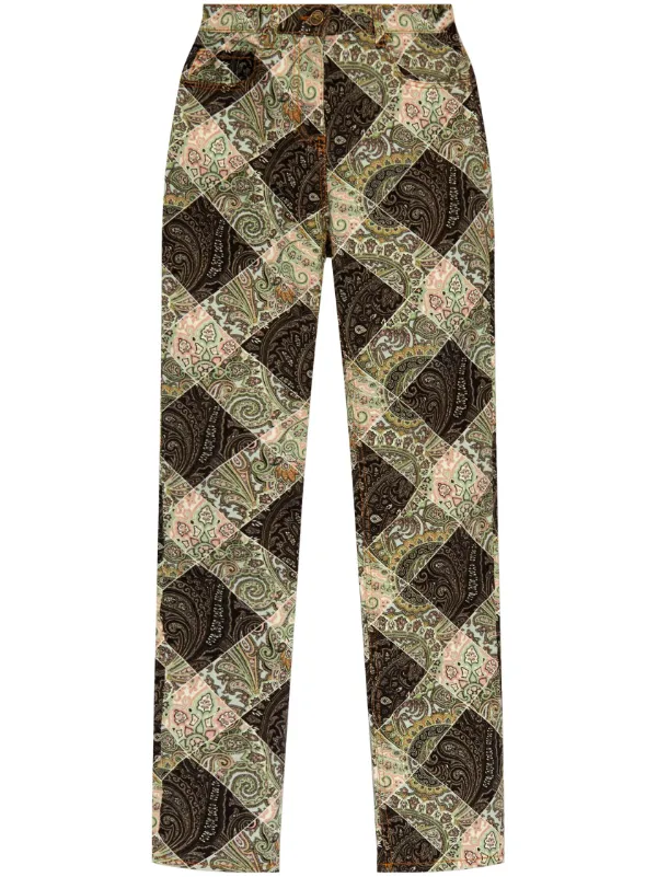 デニム・ジーパン Etro Paisley Print Jeans ETRO Denim-jacquard high-rise wide-leg jeans | NET-A-PORTER