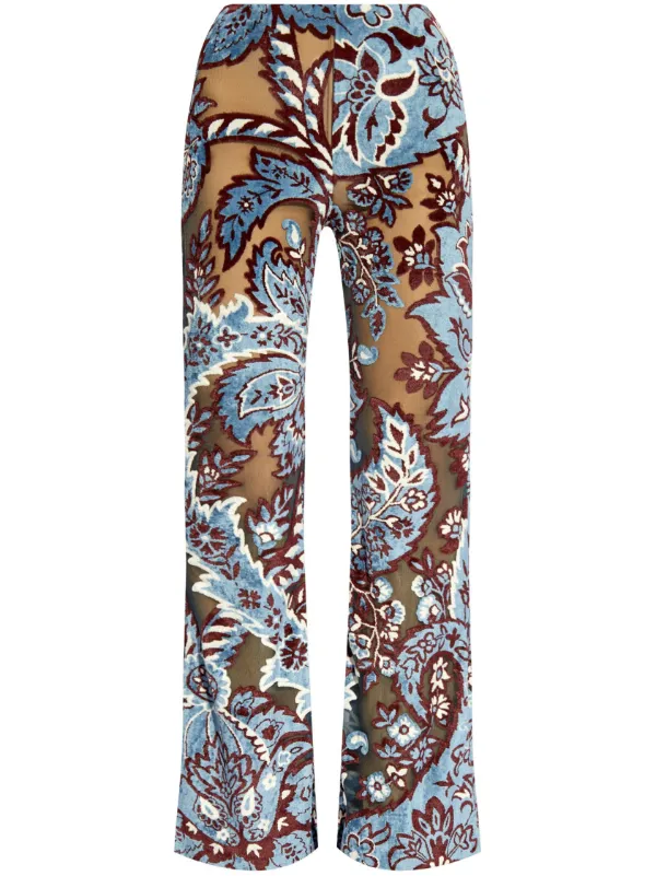 ETRO フローラルパターン パンツ | ブルー | FARFETCH JP