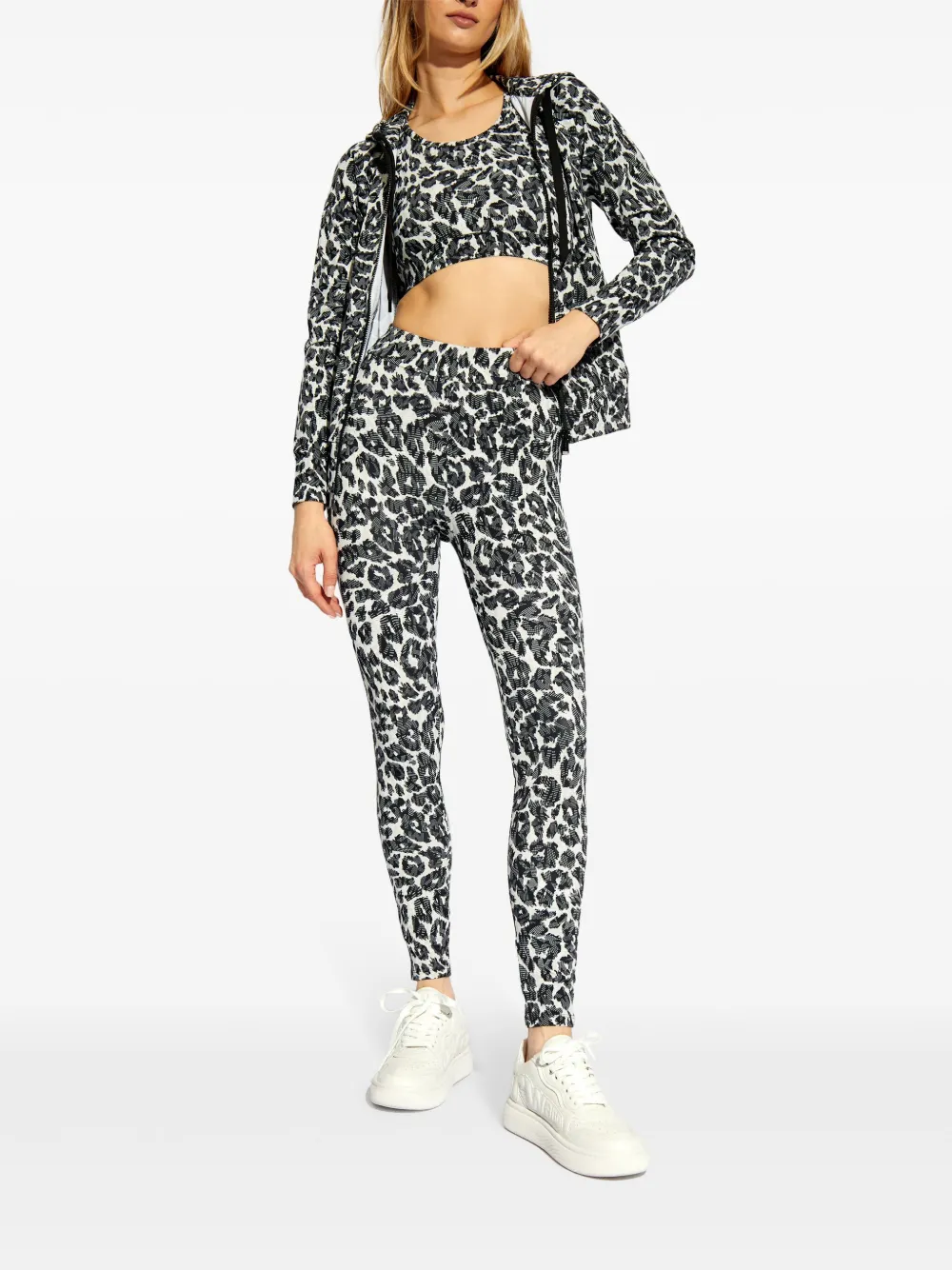 Michael Kors Jack met luipaardprint en capuchon Zwart