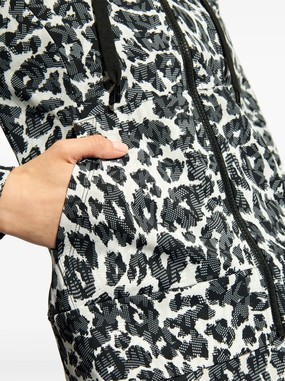 Michael Kors Jack met luipaardprint en capuchon Zwart