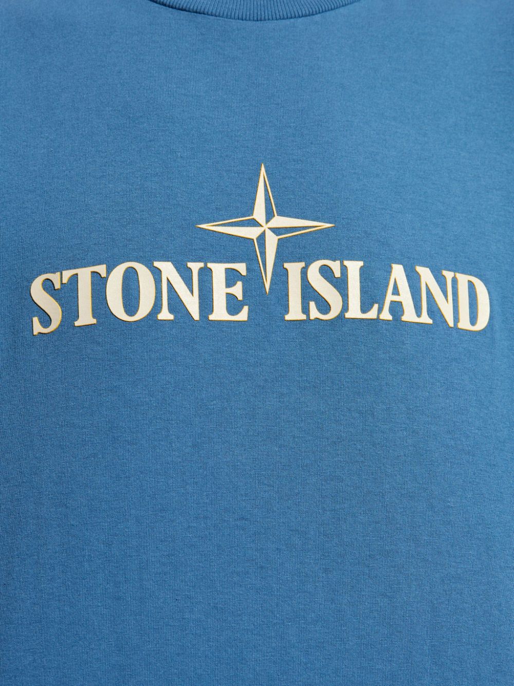 Shop Stone Island Compass-print Cotton T-shirt In Blue