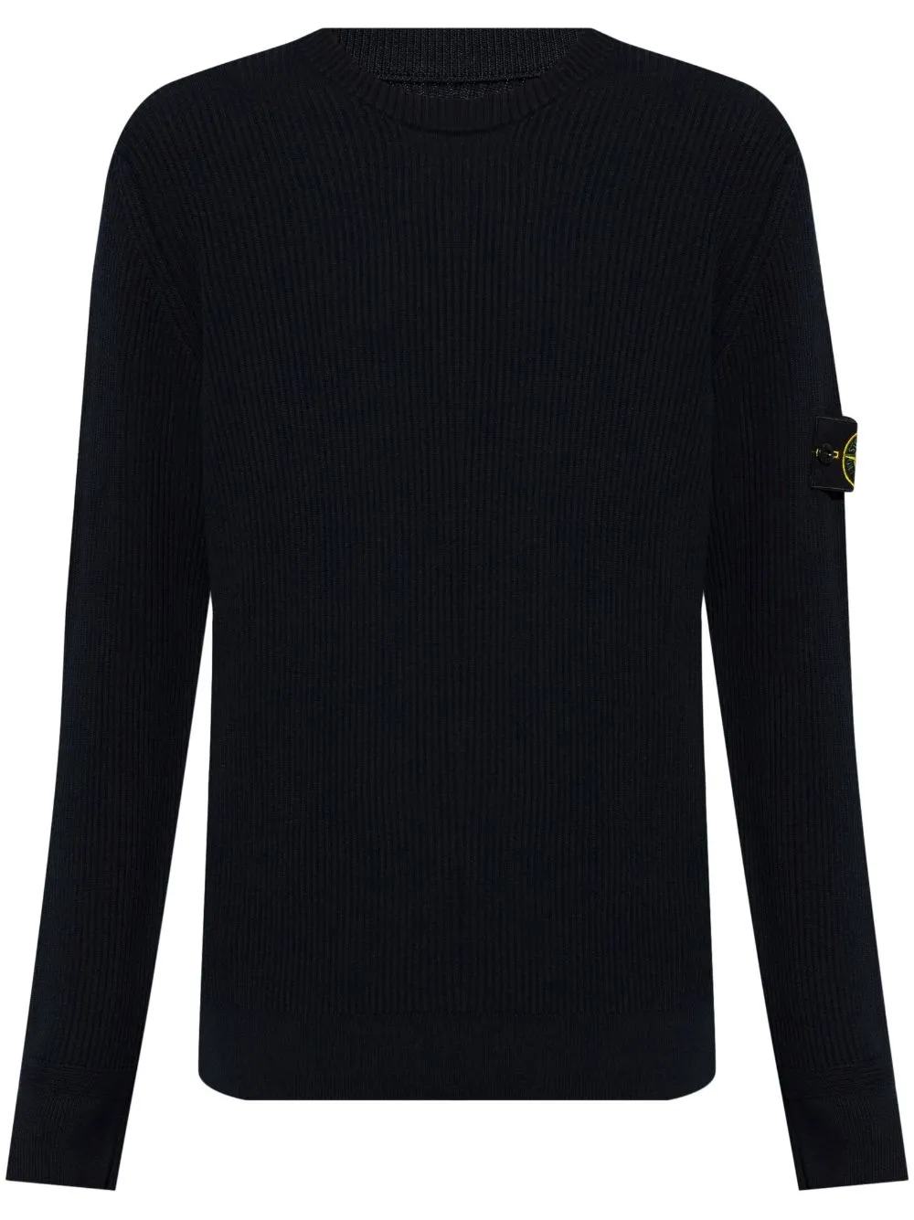 Shop Stone Island Compass-motif Wool Jumper In Blue