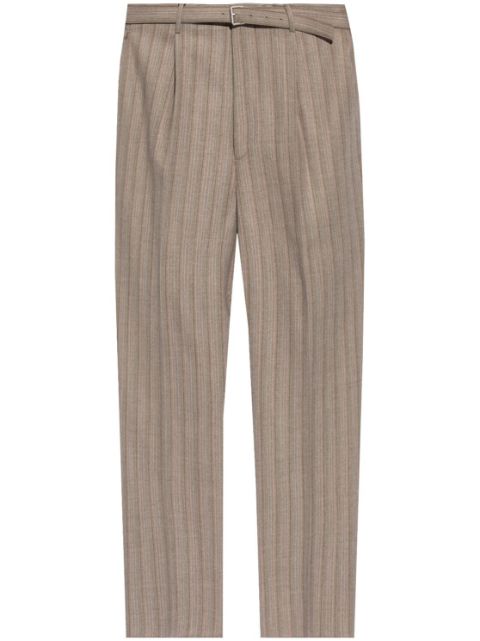 ETRO belted striped wool trousers