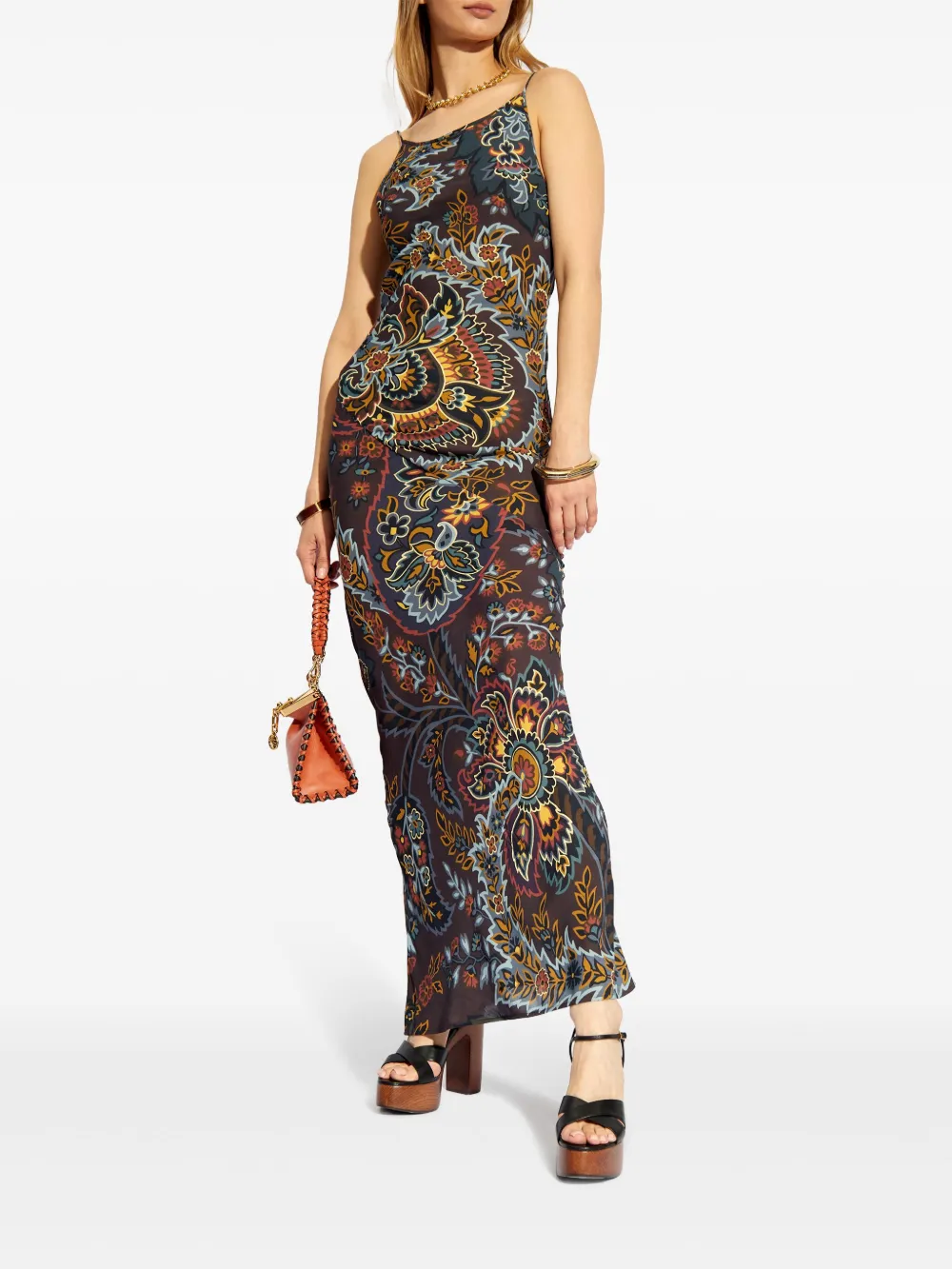 ETRO strappy dress - Bruin