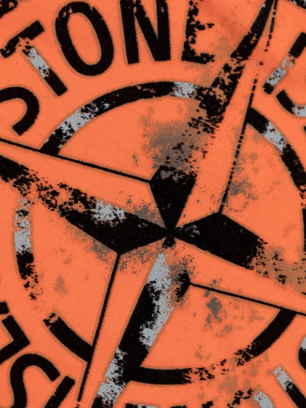 Stone Island Junior T-shirt met logoprint Oranje