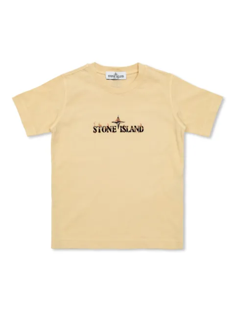 Stone Island Junior Compass-print cotton T-shirt