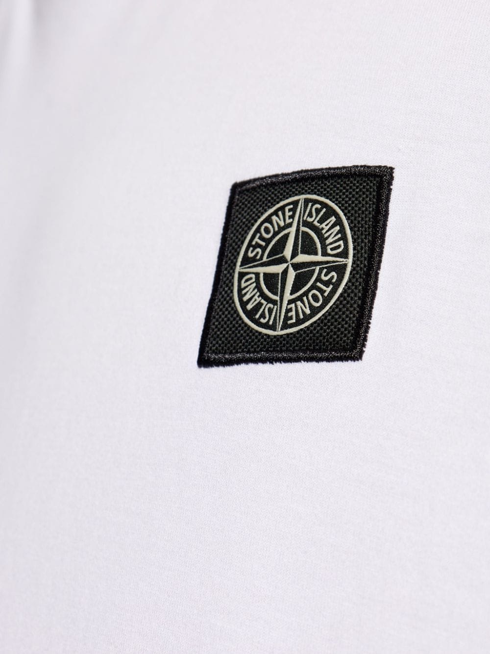 Shop Stone Island Compass-appliqué Cotton T-shirt In White