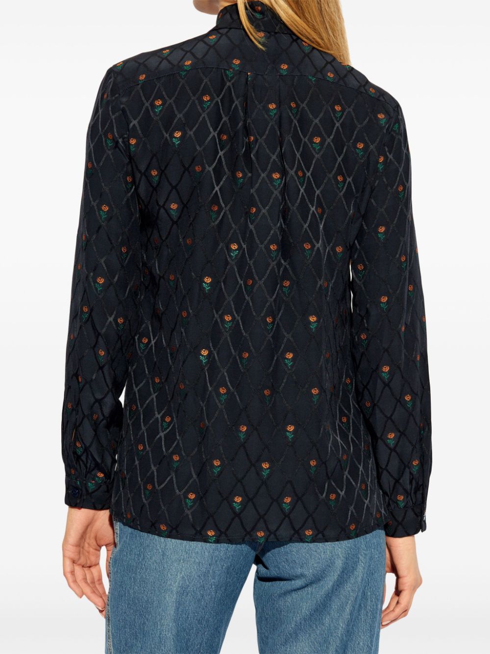 ETRO floral diamond grid shirt Women