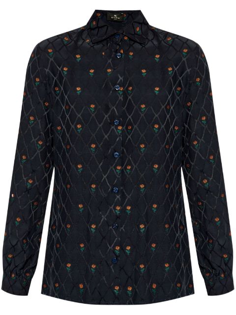 ETRO floral diamond grid shirt Women