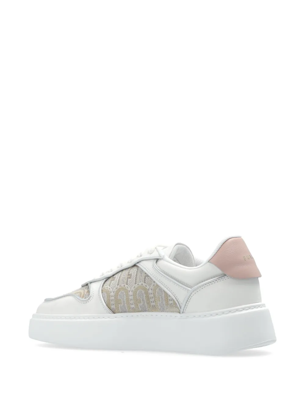 Furla panelled lace-up leather sneakers White