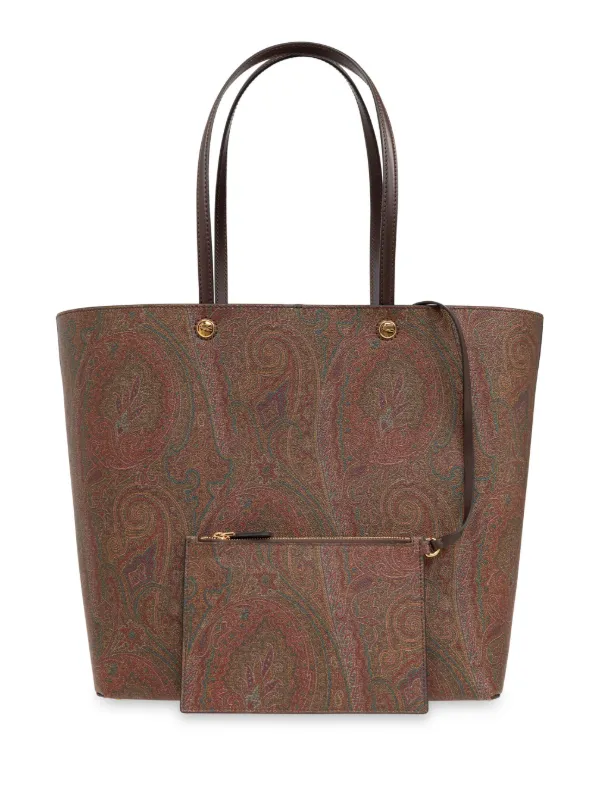 ETRO Paisley Print Tote Bag Brown FARFETCH UK