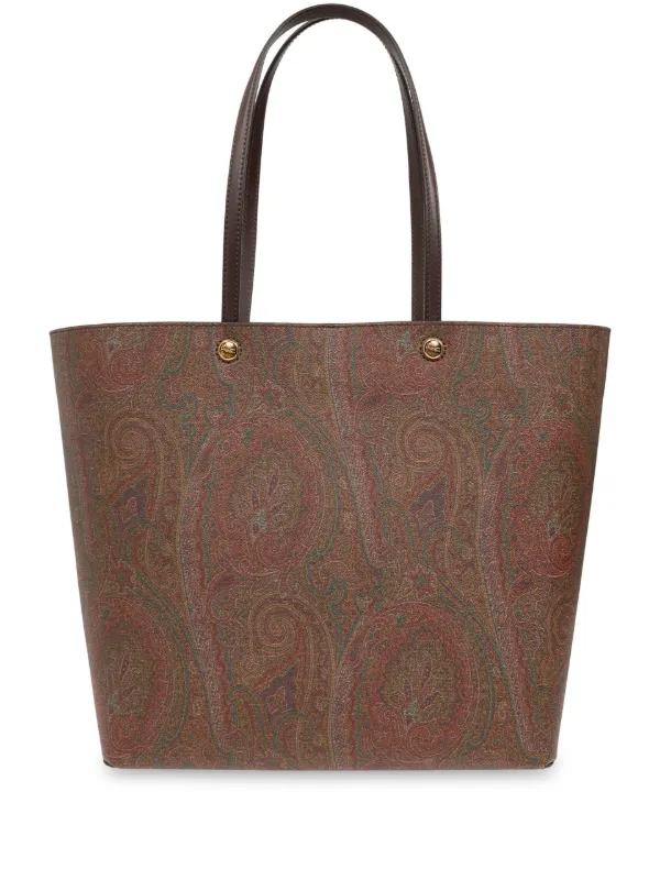 Kaikai 　ETRO レザーハンドバッグ　ペイズリー型押し ETRO ペイズリー ハンドバッグ | ブラウン | FARFETCH JP