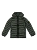 Stone Island Junior logo-patch hooded quilted jacket - Green