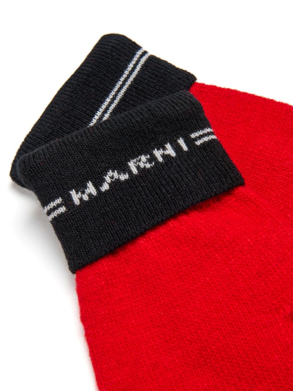 Marni Kids logo-intarsia gloves - Red