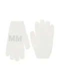 MM6 Maison Margiela Kids intarsia-knit logo gloves - White