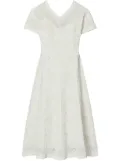 Tory Burch embroidered linen midi dress - White