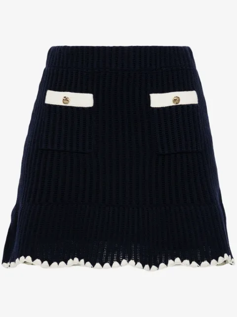 Self-Portrait crochet-knit mini skirt