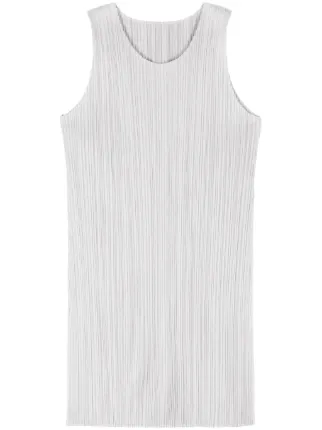 PLEATS PLEASE ISSEY  17AW Pleated Sleeveless Belt one piece tunic mini dress PP73-JT543 pink 3