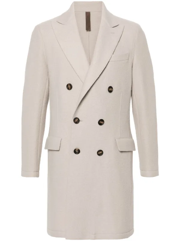 Eleventy Felted double breasted Coat Neutrals FARFETCH AE