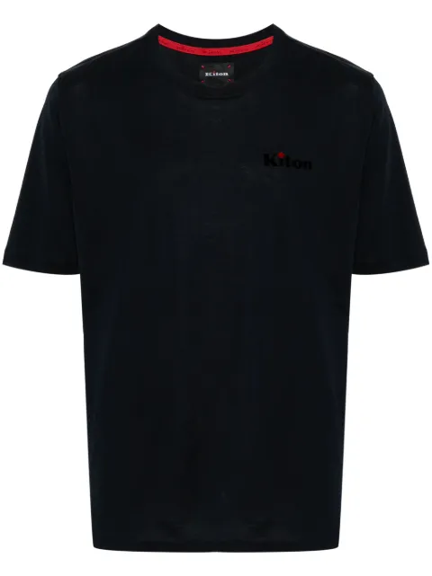 Kiton flocked-logo cotton T-shirt