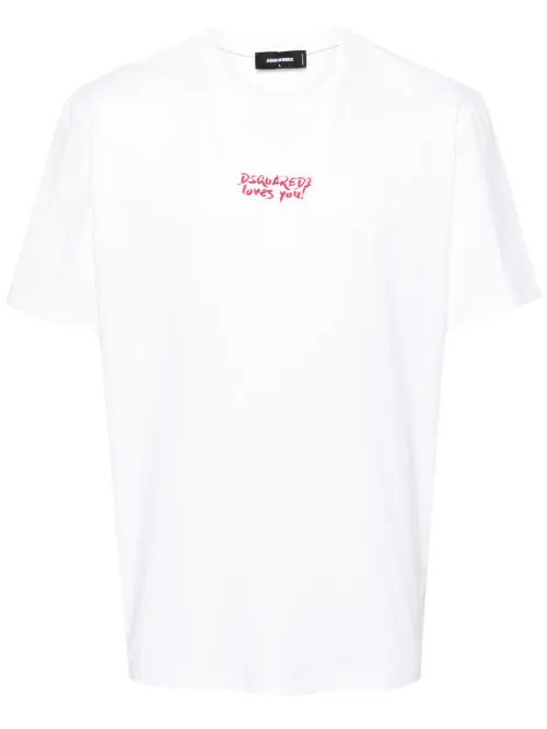T-shirt en coton à imprimé graphique - DSQUARED2 - Modalova