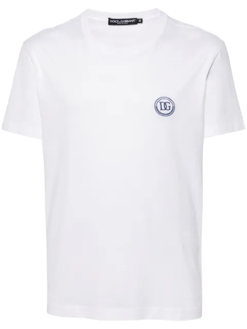 Dolce & Gabbana logo-embroidered cotton T-shirt