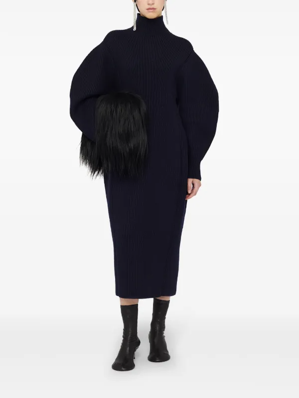 Jil Sander Goji Pillow Hairy Medium Clutch Bag | Black | FARFETCH